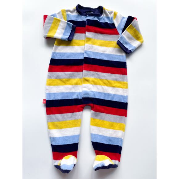 Magnetic Me Other - Baby Boy's Magnetic Me Multicolor Striped Velour Sleeper Size 6-9 Months